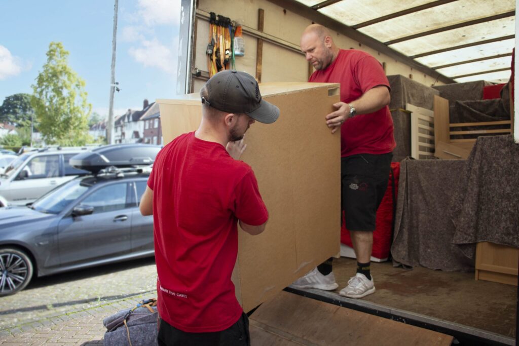 Jones Services loading truck during house move in Sutton Coldfield