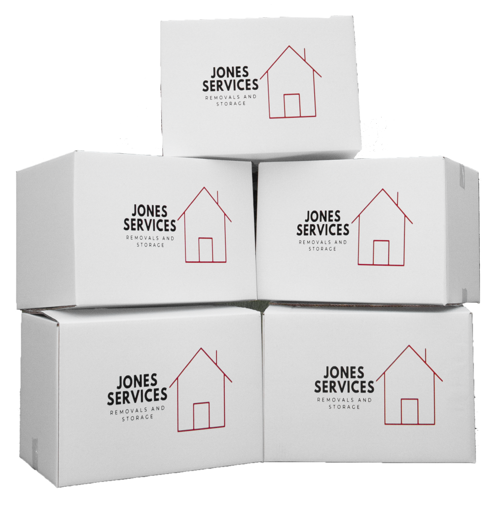 jones services and removals boxes stacked from house removals walmley